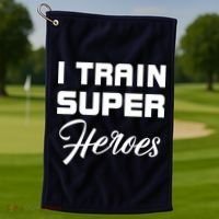 I Train Super Heroes Golf Towel thumb 1