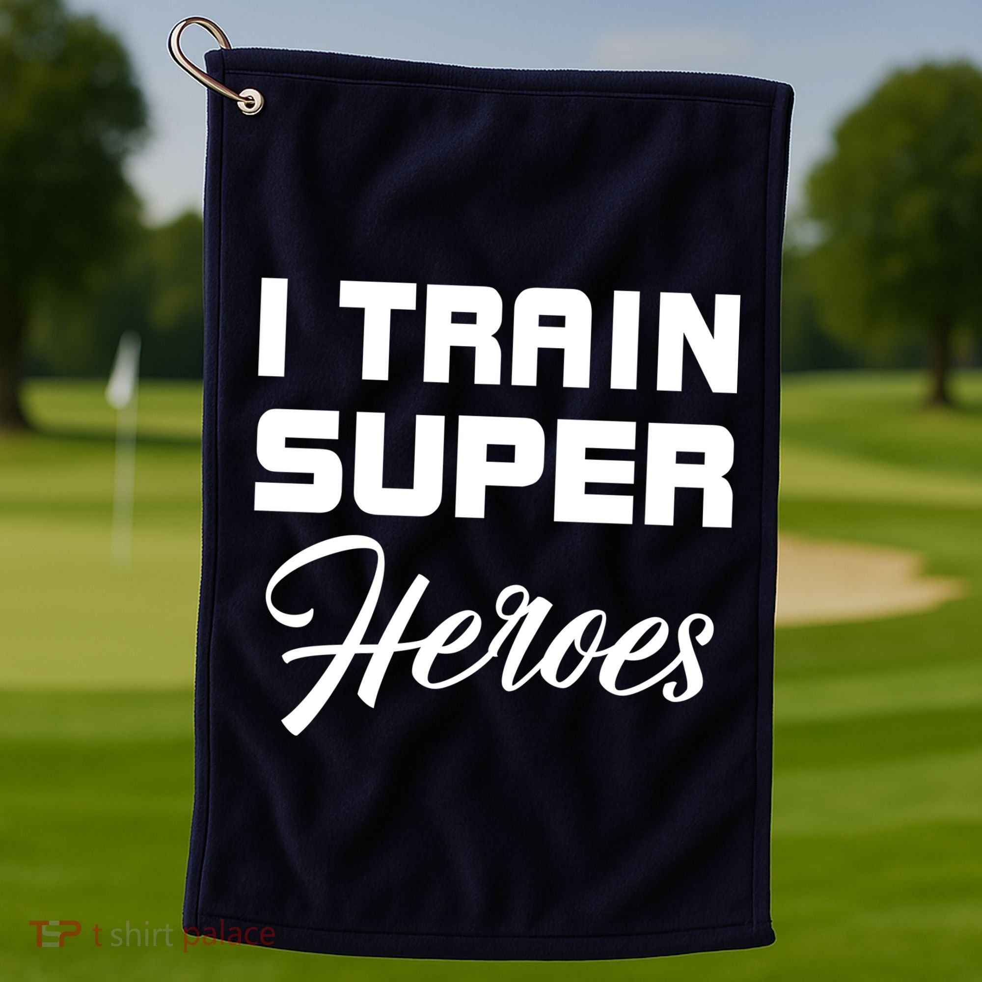 I Train Super Heroes Golf Towel