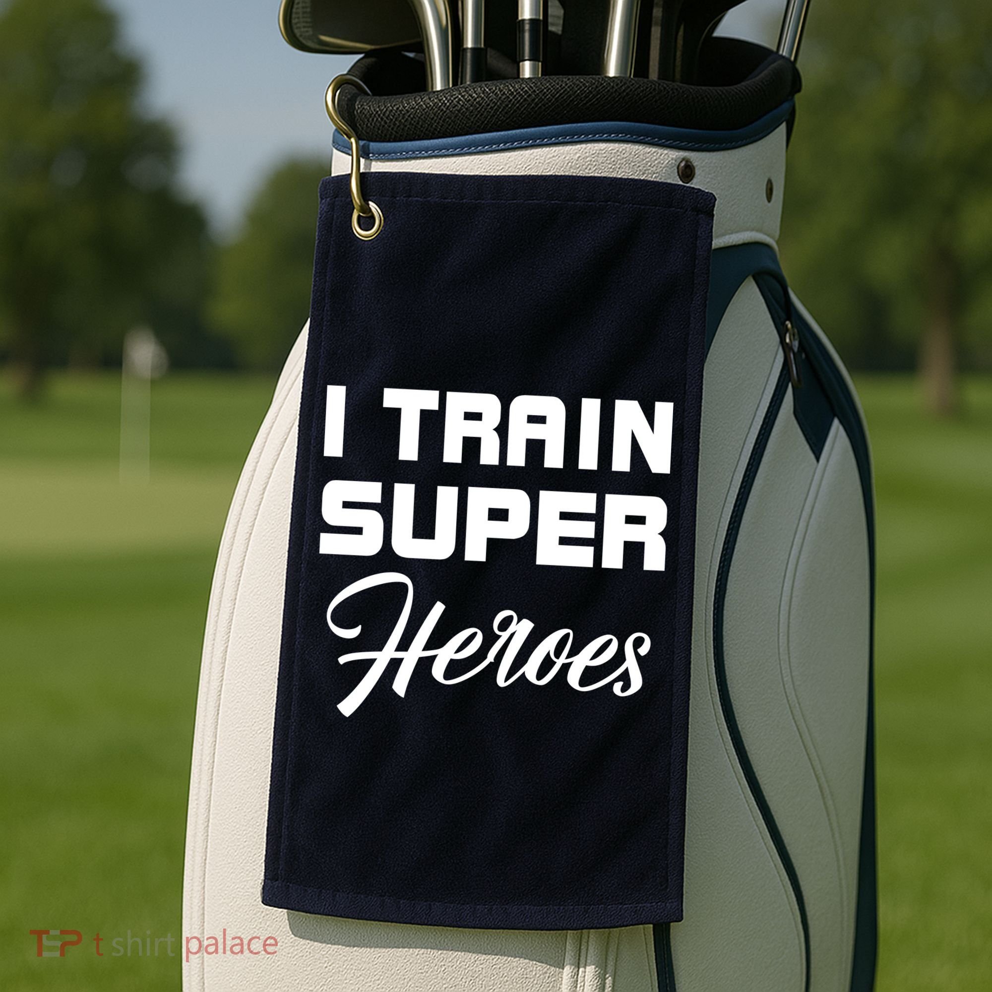 I Train Super Heroes Golf Towel