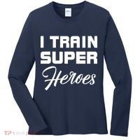I Train Super Heroes Women's Long Sleeve Shirt thumb 0
