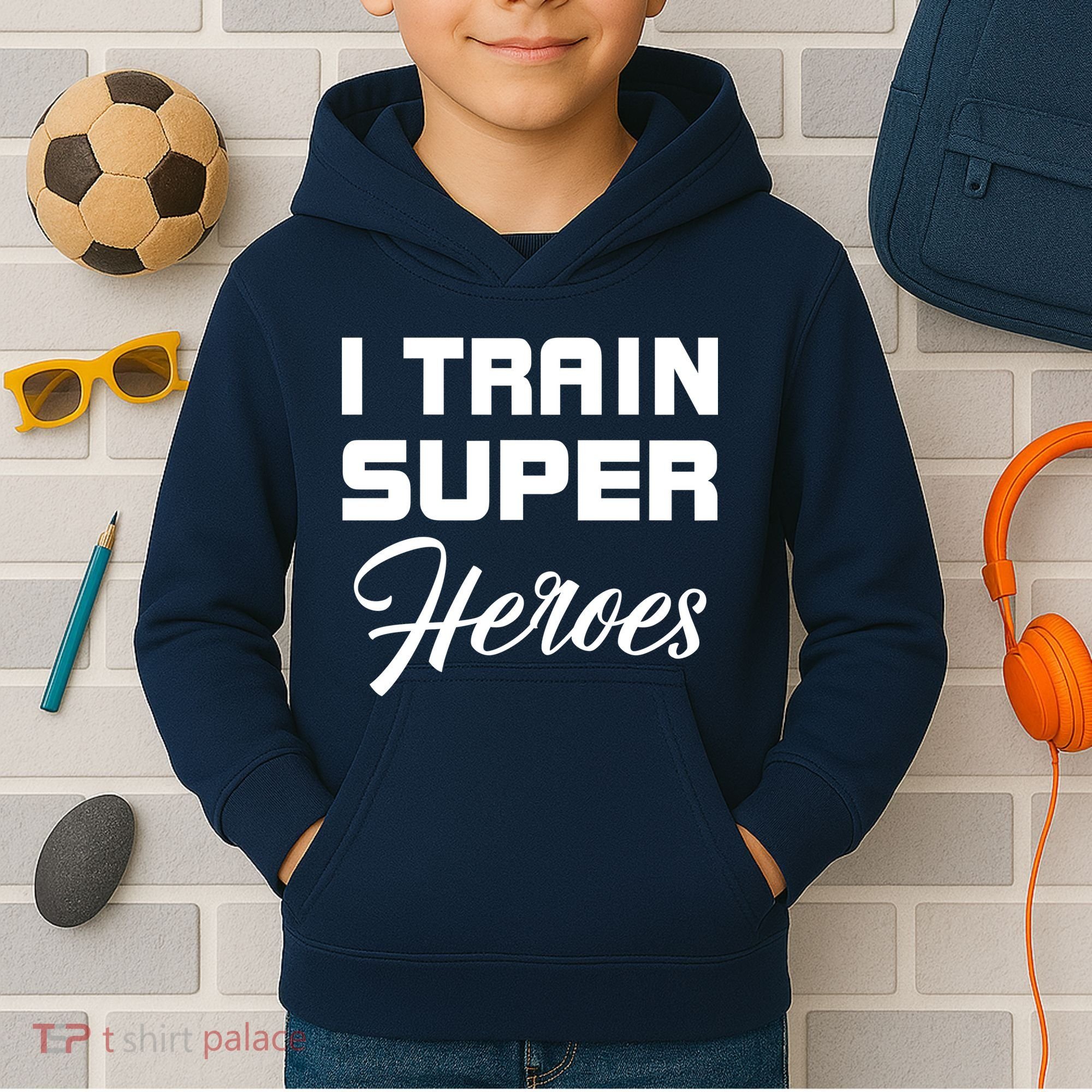 I Train Super Heroes Kids Hoodie