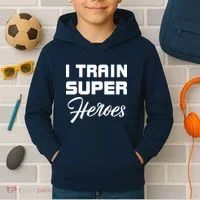 I Train Super Heroes Kids Hoodie thumb 2