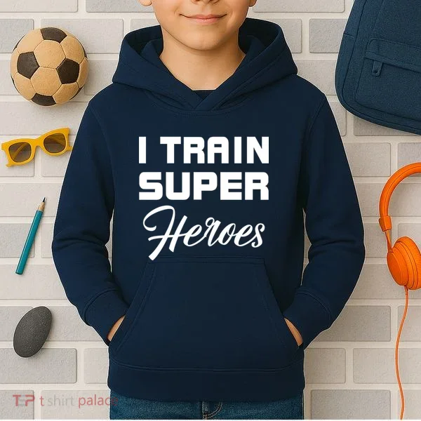 I Train Super Heroes Kids Hoodie