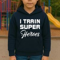 I Train Super Heroes Kids Hoodie thumb 3