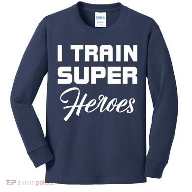 I Train Super Heroes Kids Long Sleeve Shirt