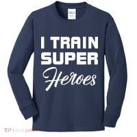 I Train Super Heroes Kids Long Sleeve Shirt thumb 0