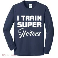 I Train Super Heroes Kids Long Sleeve Shirt thumb 0