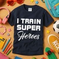 I Train Super Heroes Kids T-Shirt thumb 3