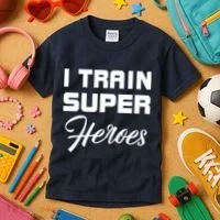 I Train Super Heroes Kids T-Shirt thumb 3