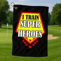 I Train Superheros Golf Towel thumb 1