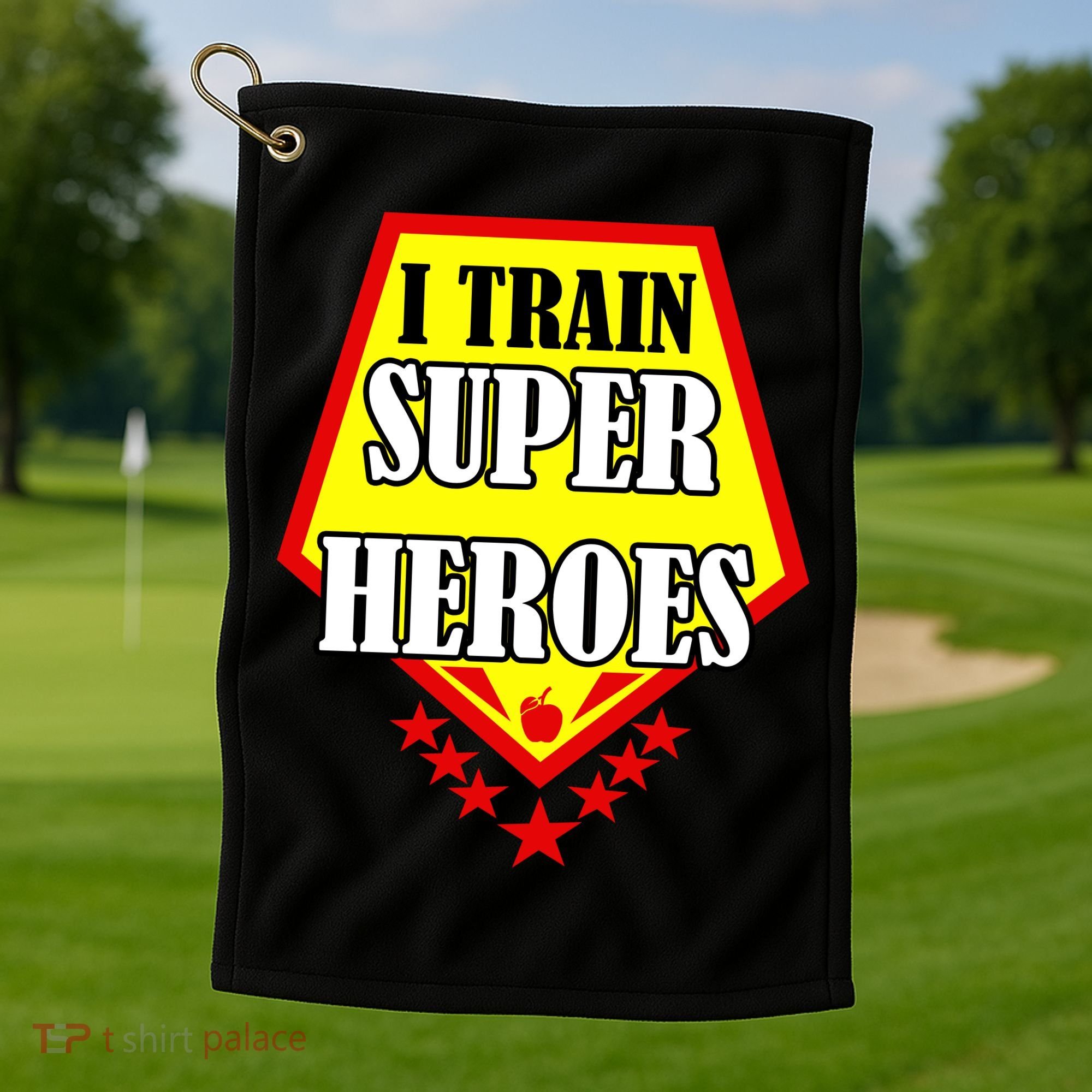 I Train Superheros Golf Towel