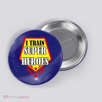 I Train Superheros Button