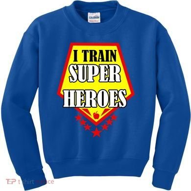 I Train Superheros Kids Sweatshirt