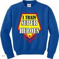 I Train Superheros Kids Sweatshirt thumb 0