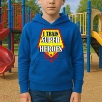 I Train Superheros Kids Hoodie thumb 2