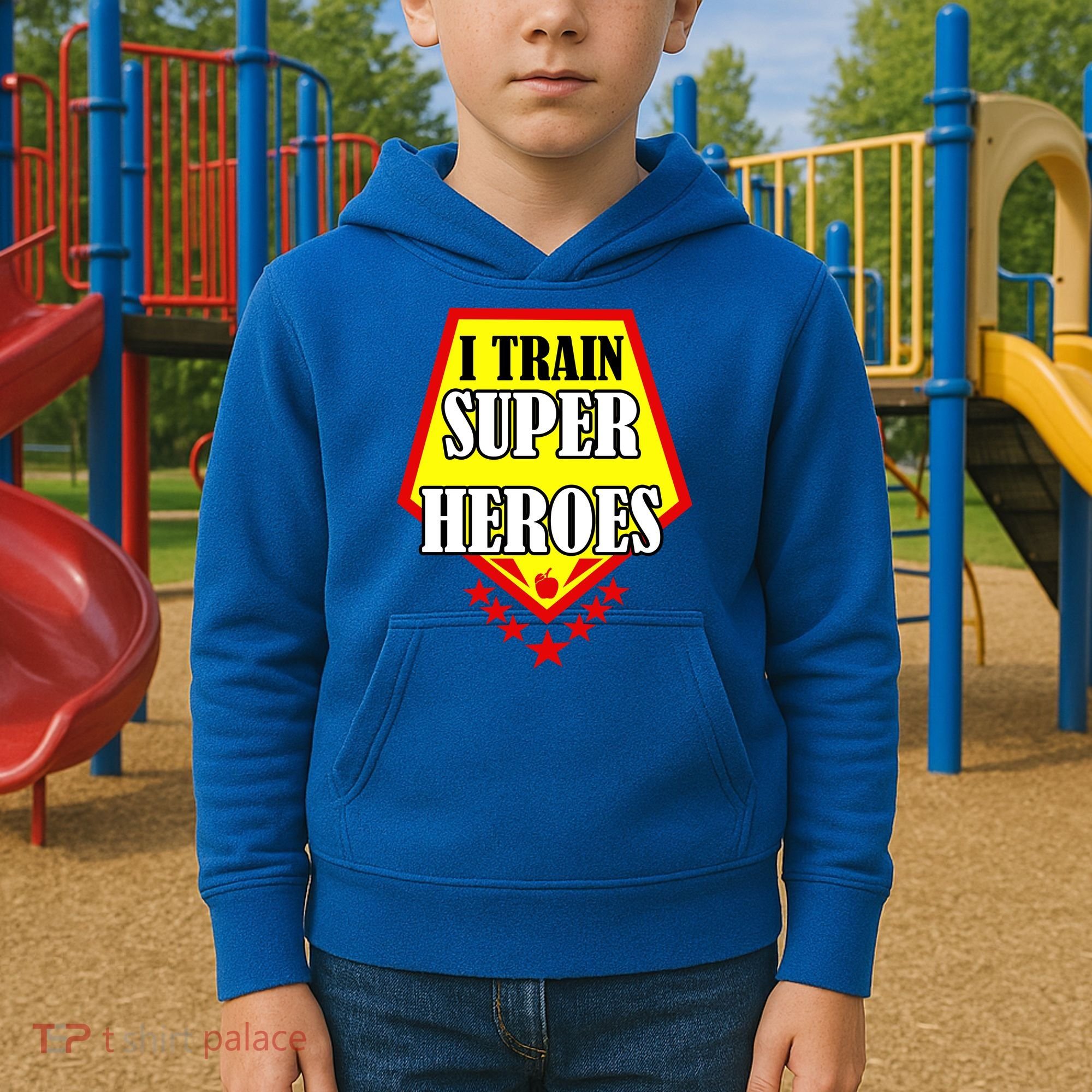 I Train Superheros Kids Hoodie