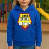 I Train Superheros Kids Hoodie thumb 3