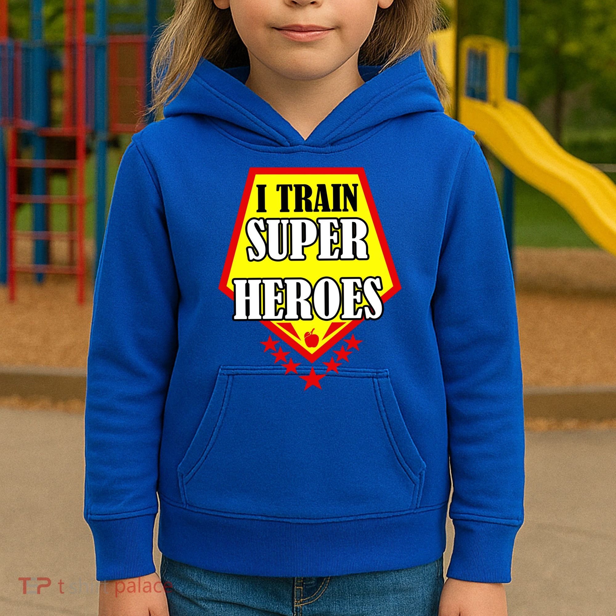 I Train Superheros Kids Hoodie