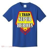 I Train Superheros Kids T-Shirt thumb 0