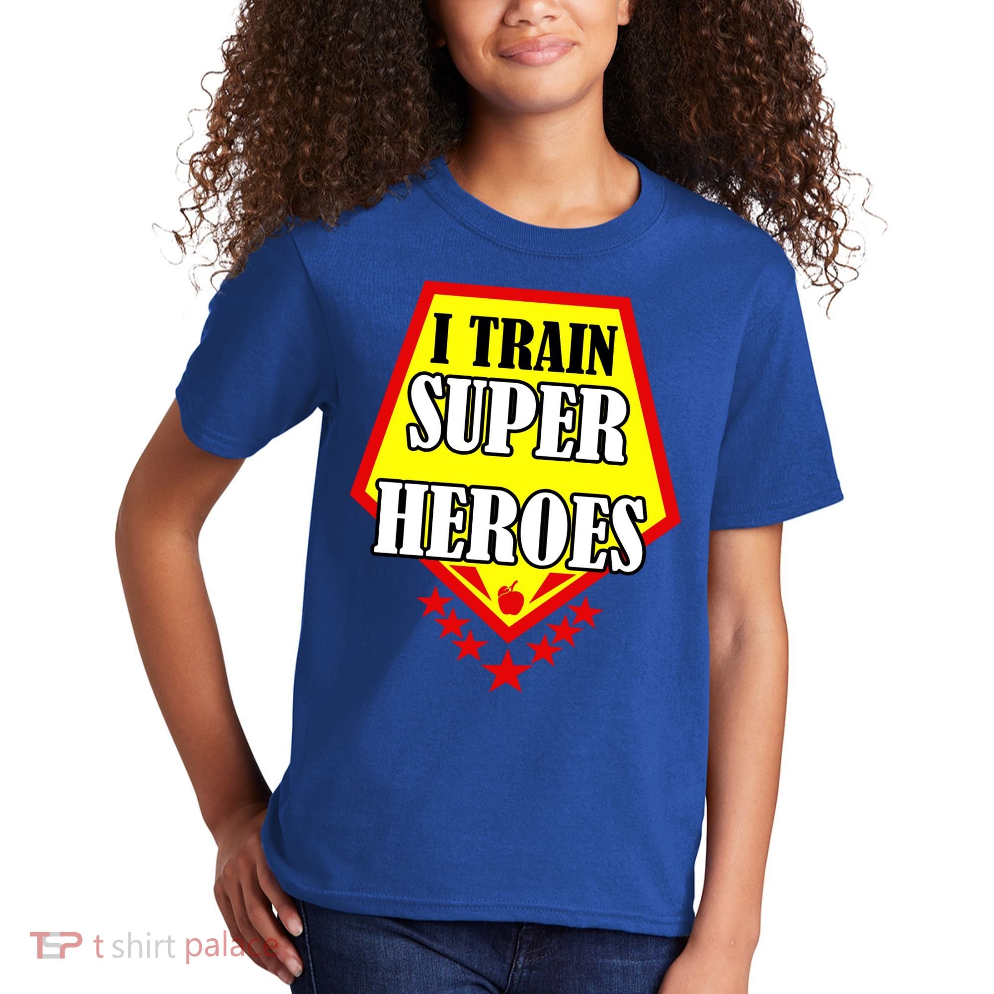 I Train Superheros Kids T-Shirt