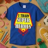 I Train Superheros Kids T-Shirt thumb 3
