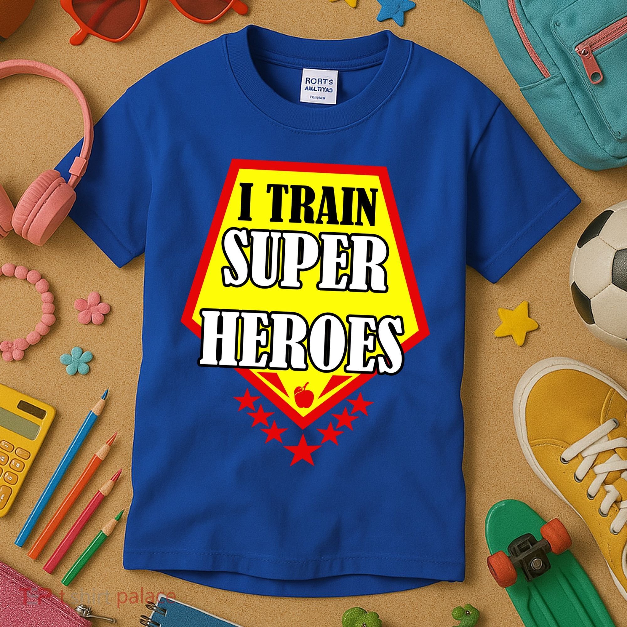 I Train Superheros Kids T-Shirt