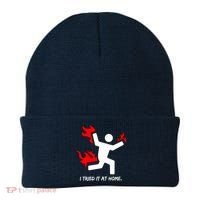I Tried It At Home Funny Humor Beanie thumb 0