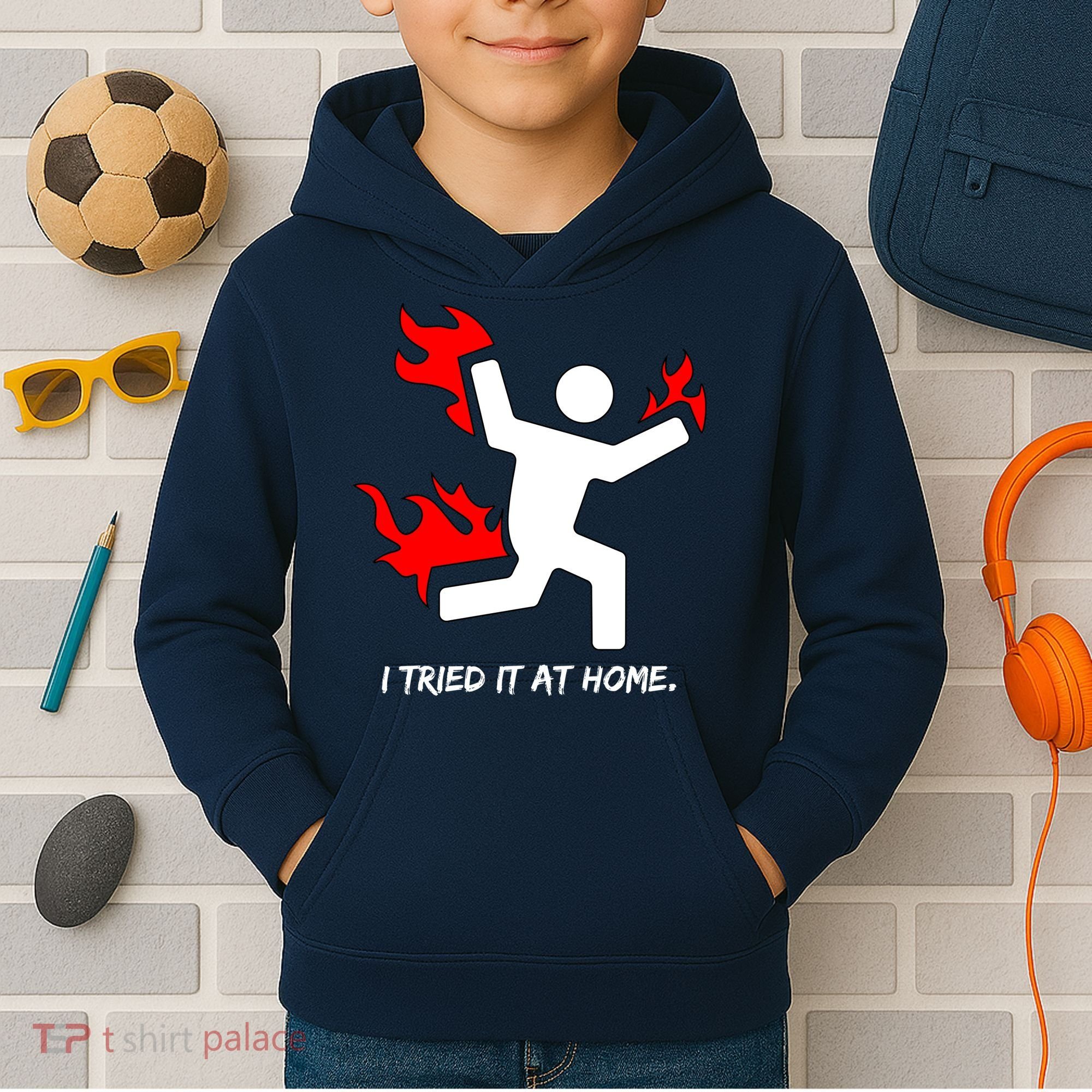 I Tried It At Home Funny Humor Kids Hoodie