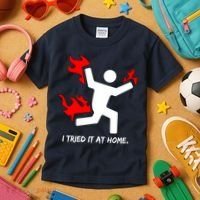 I Tried It At Home Funny Humor Kids T-Shirt thumb 3