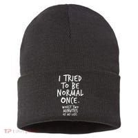 I Tried To Be Normal Once Worst Two Minutes Sustainable Knit Beanie thumb 0
