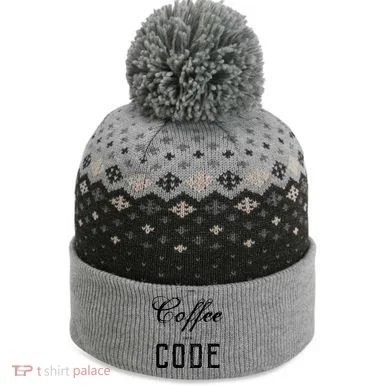 I Turn Coffee Into Code The Baniff Cuffed Pom Beanie