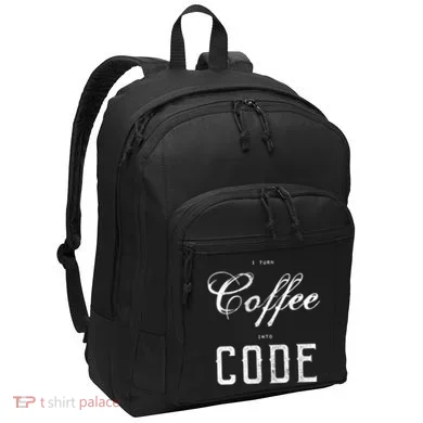 I Turn Coffee Into Code Port Authority Basic Backpack