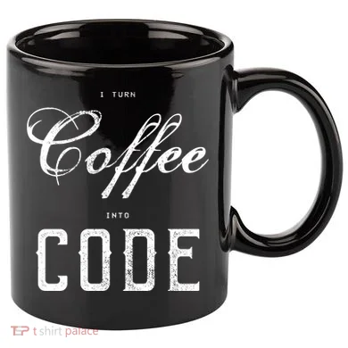 I Turn Coffee Into Code 11oz C Handle Ceramic Mug