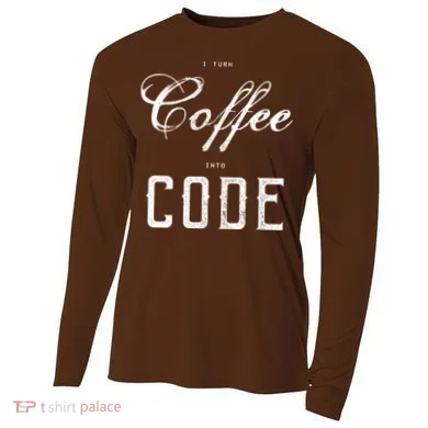 I Turn Coffee Into Code Cooling Performance Long Sleeve Crew