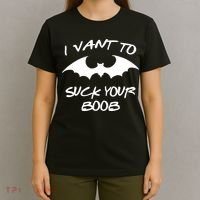 I Vant To Suck Your Boobs Vampire Bat Halloween T-Shirt thumb 4