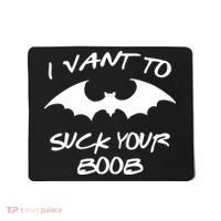 I Vant To Suck Your Boobs Vampire Bat Halloween Mousepad thumb 0