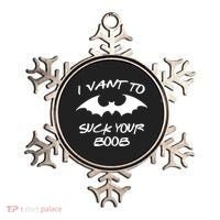 I Vant To Suck Your Boobs Vampire Bat Halloween Ornament thumb 0