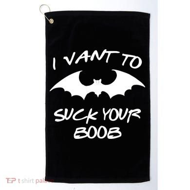 I Vant To Suck Your Boobs Vampire Bat Halloween Golf Towel