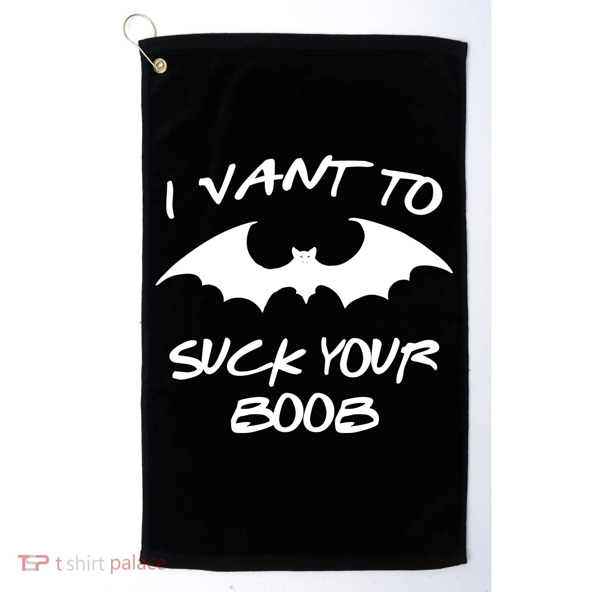 I Vant To Suck Your Boobs Vampire Bat Halloween Golf Towel