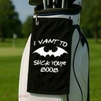 I Vant To Suck Your Boobs Vampire Bat Halloween Golf Towel thumb 2