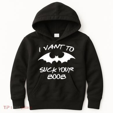 I Vant To Suck Your Boobs Vampire Bat Halloween Kids Hoodie