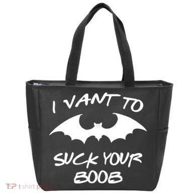 I Vant To Suck Your Boobs Vampire Bat Halloween Tote Bag
