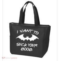 I Vant To Suck Your Boobs Vampire Bat Halloween Tote Bag thumb 3