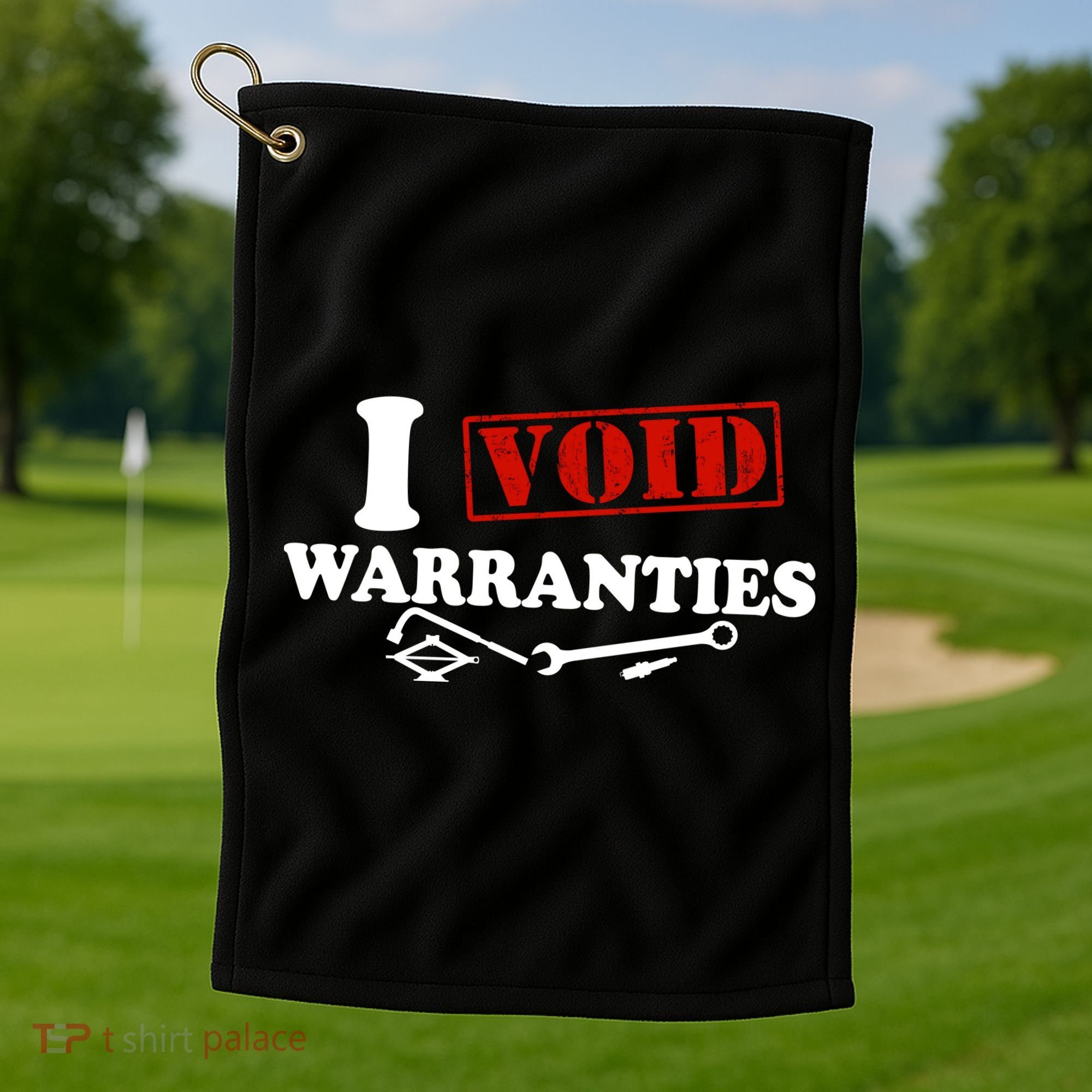 I Void Warranties Golf Towel