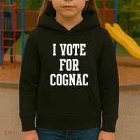 I Vote for Cognac Kids Hoodie thumb 3