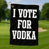I Vote For Vodka Golf Towel thumb 1