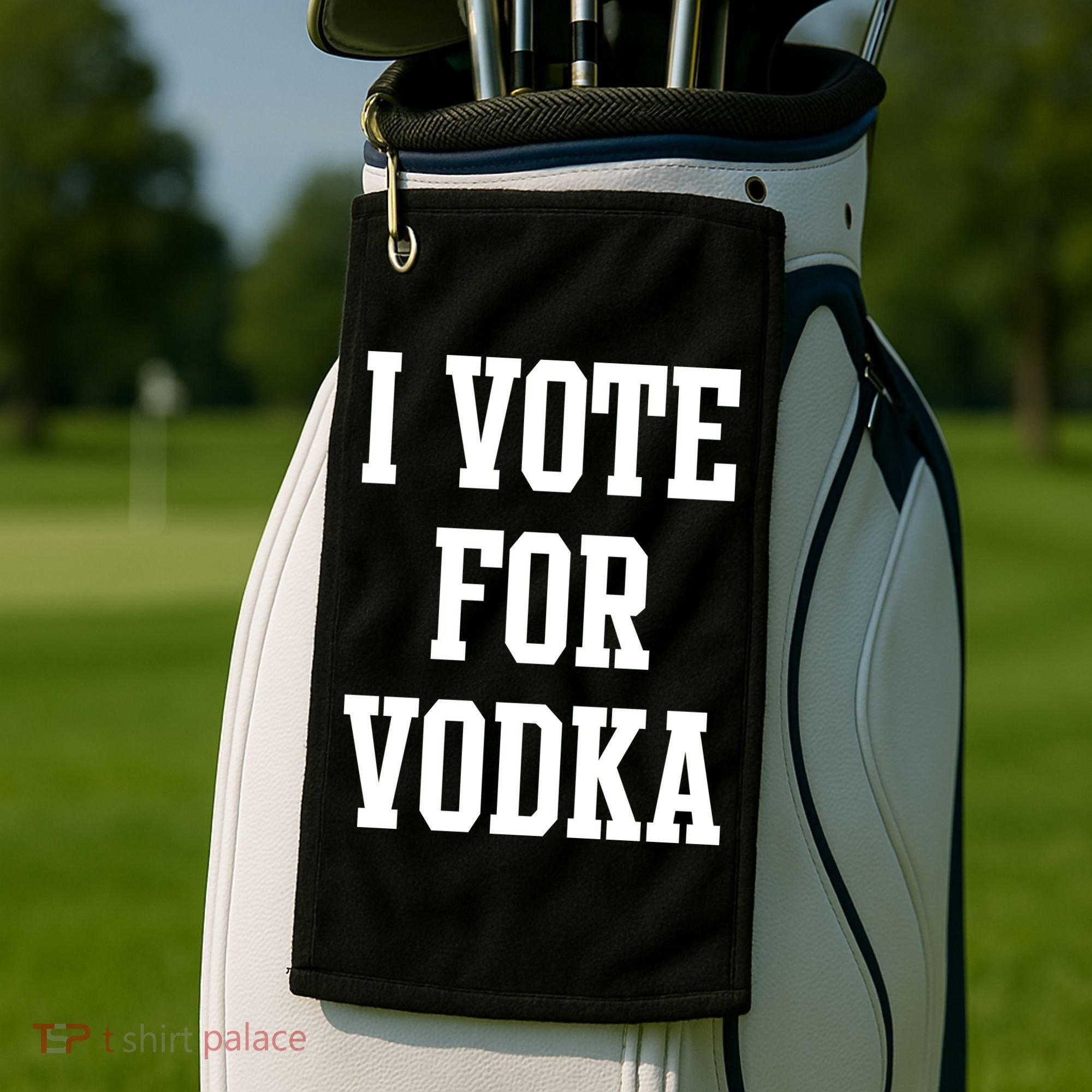 I Vote For Vodka Golf Towel