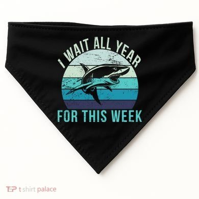 I Wait All Year For This Week Shark USA-Made Doggie Bandana