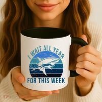 I Wait All Year For This Week Shark Coffee Mug thumb 3
