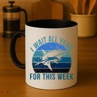 I Wait All Year For This Week Shark Coffee Mug thumb 4